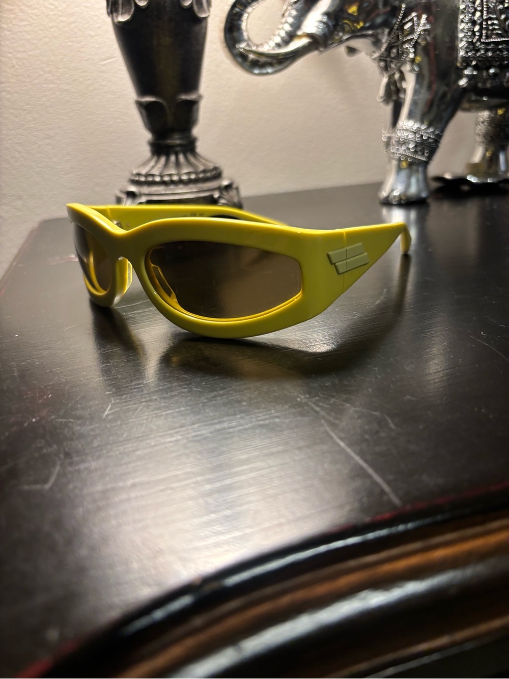 Bottega Veneta Yellow Wrap Sunglasses